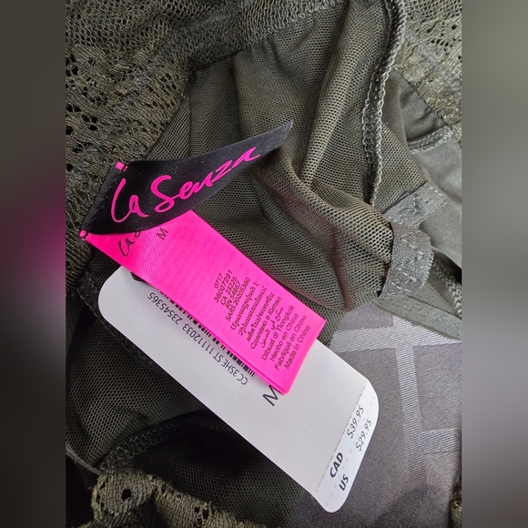 Lace Mesh Bodysuit in Olive Green - Picture 3 of 3